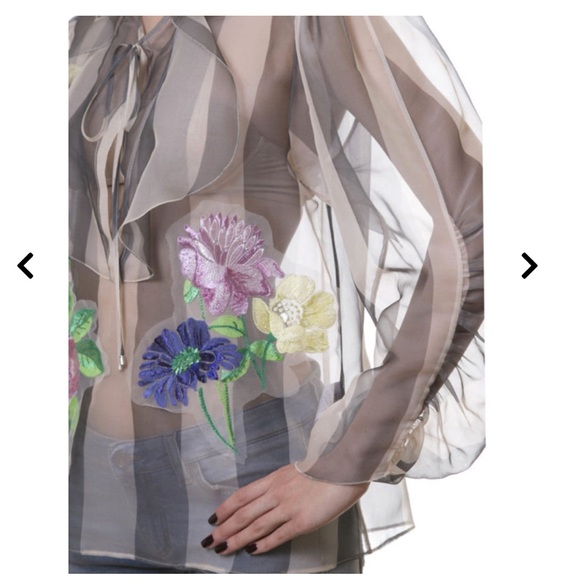 Blumarine Floral silk Sheer Blouse - Picture 8 of 16